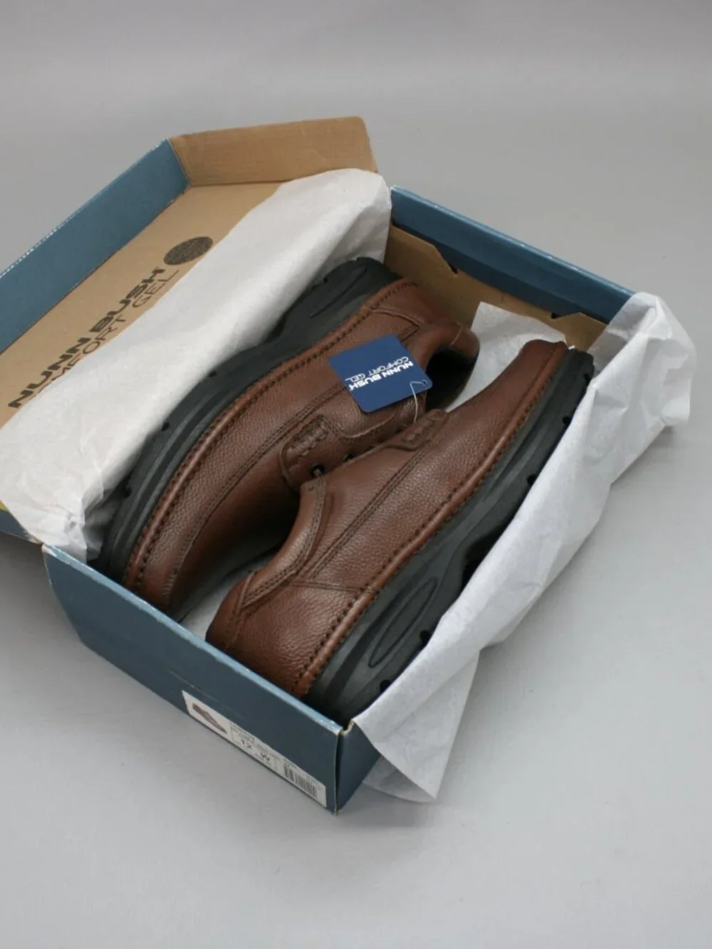 Nunn Bush Men's 12 W Wide Cameron Brown Comfort Gel Moc-toe Dress Shoes 83890-64
